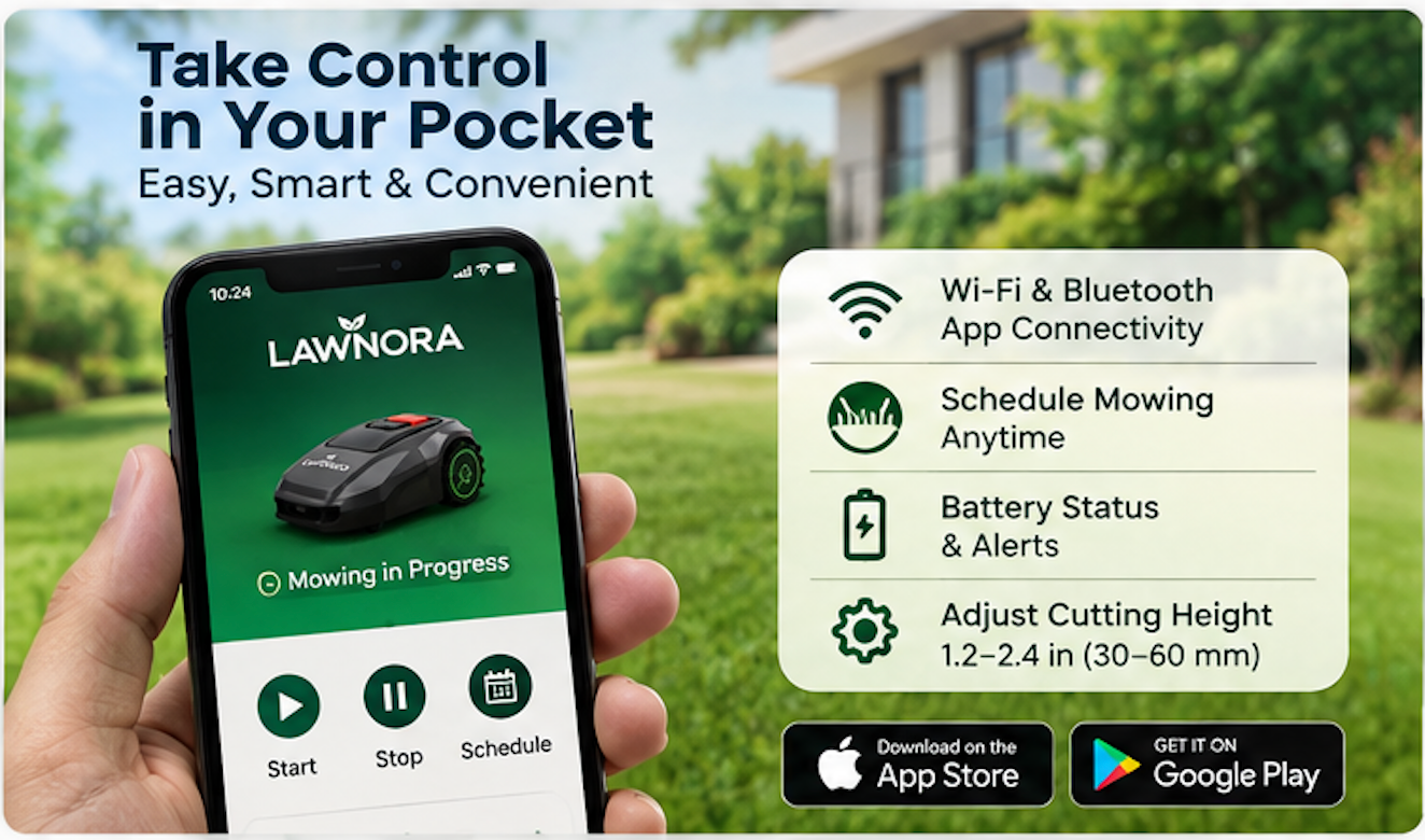 Lawnora LR500 Robot Lawn Mower – Auto Charging, Rain Sensor & Smart Mapping - Image 4
