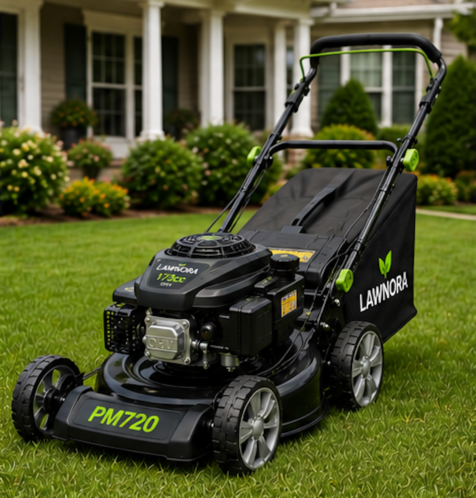 Lawnora PM720 Commercial Push Lawn Mower – 22-Inch Steel Deck, 173cc OHV Gas Engine, 3-in-1 Mulch, Bag & Side Discharge - Image 2